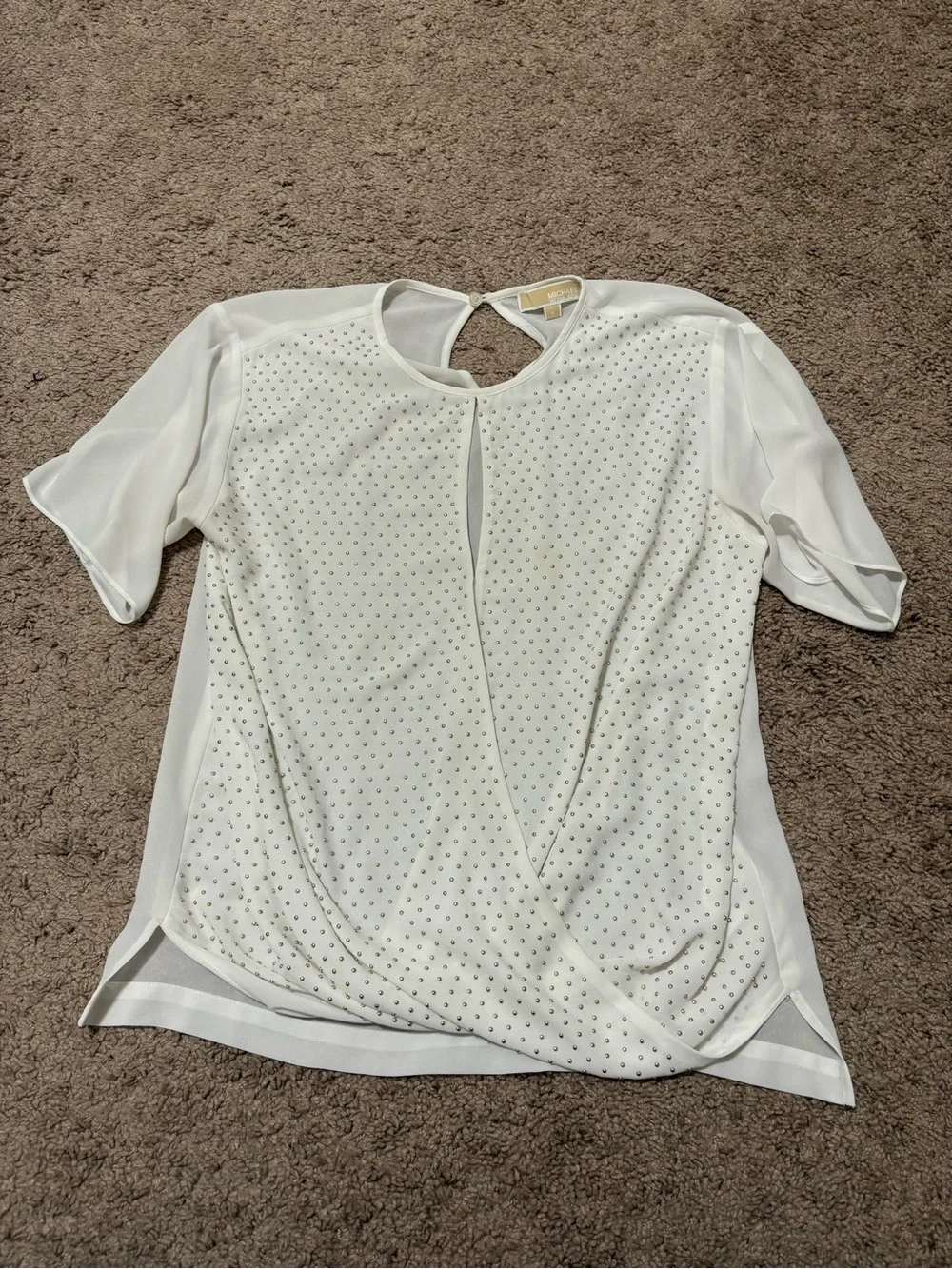 Michael Kors White Short-Sleeve Blouse